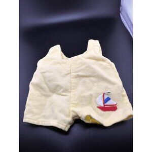 Cabbage‎ Patch Kids Preemie Yellow Sailboat Overalls Jumper Corduroy Vtg 1984